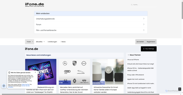 Security scan screenshot of https://ifone.de