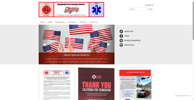 Security scan screenshot of https://downievillefire.specialdistrict.org/