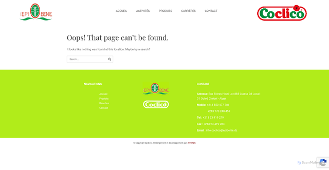 Security scan screenshot of https://epibenie.dz/non/aksdjmc.txt