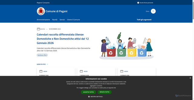 Security scan screenshot of https://www.comune.pagani.sa.it/it