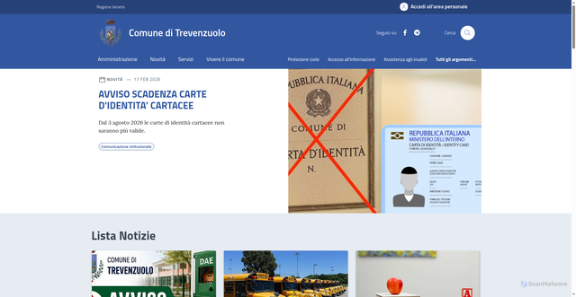 Security scan screenshot of https://www.comune.trevenzuolo.vr.it