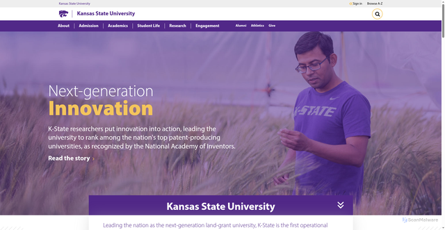 Security scan screenshot of https://www.k-state.edu