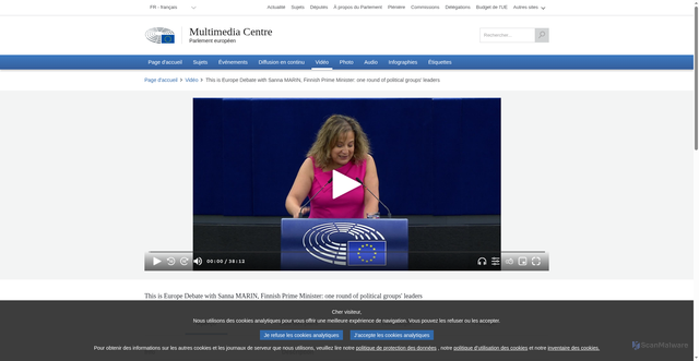 Security scan screenshot of https://multimedia.europarl.europa.eu/fr/video/p_I229624