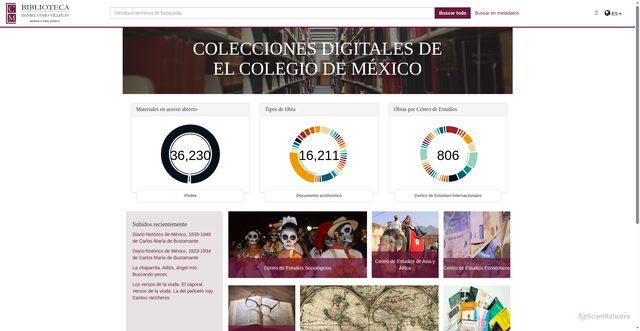 Security scan screenshot of https://repositorio.colmex.mx