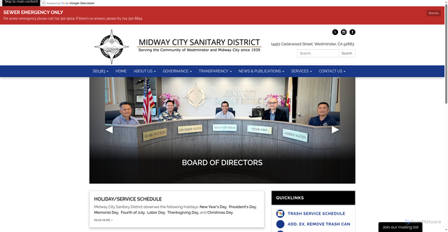 Security scan screenshot of https://www.midwaycitysanitaryca.gov/