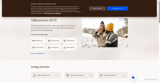 Security scan screenshot of https://www.if.se/privat