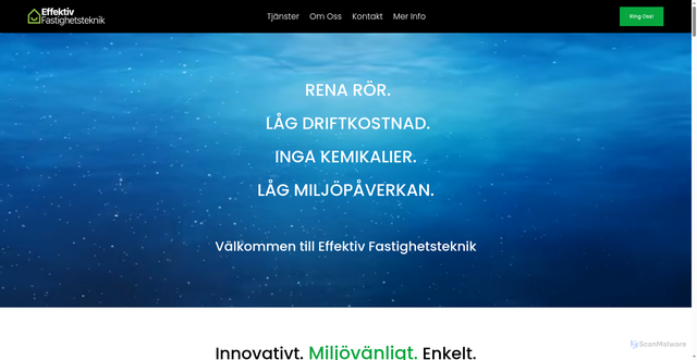 Security scan screenshot of https://effektivfastighetsteknik.se