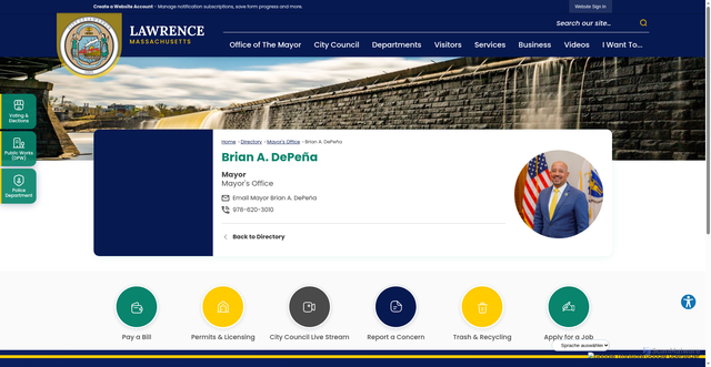 Security scan screenshot of https://www.cityoflawrence.com/directory.aspx?EID=176