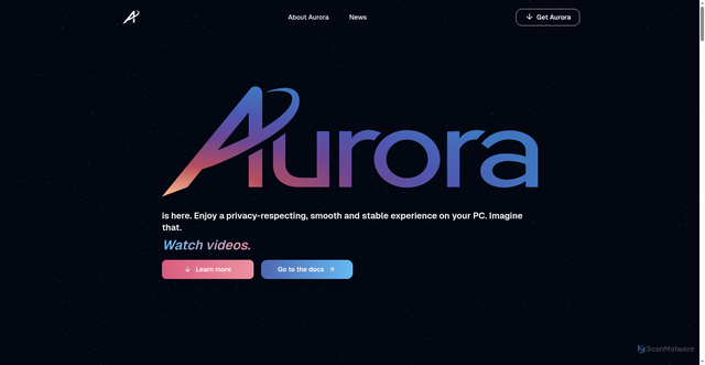 Security scan screenshot of https://getaurora.dev/