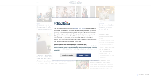 Security scan screenshot of https://lamenteesmaravillosa.com