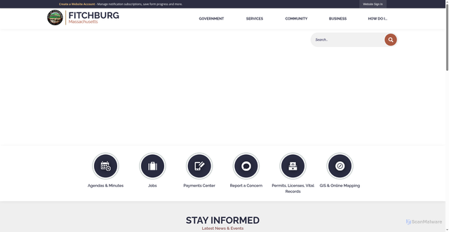 Security scan screenshot of https://fitchburgma.gov/