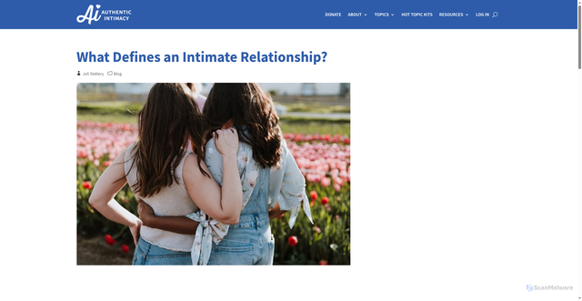 Security scan screenshot of https://www.authenticintimacy.com/what-defines-an-intimate-relationship/