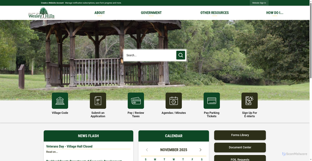 Security scan screenshot of https://wesleyhills.gov/