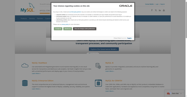 Security scan screenshot of https://mysql.com