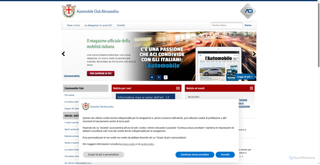 Security scan screenshot of https://alessandria.aci.it/