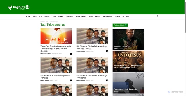 Security scan screenshot of https://highlifeng.com/yoruba/tag/toluwanisings/