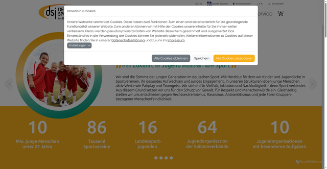 Security scan screenshot of https://www.dsj.de/