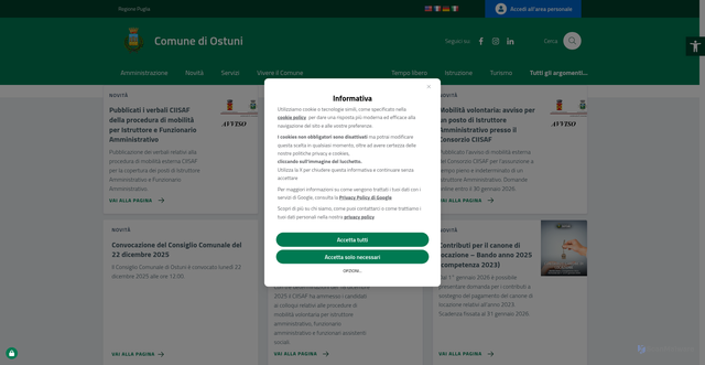 Security scan screenshot of https://www.comune.ostuni.br.it/