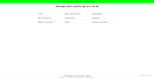 Security scan screenshot of http://whatsapp-inbox-zoomify-app-pro.com.ph/