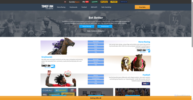 Security scan screenshot of https://www.timeform.com