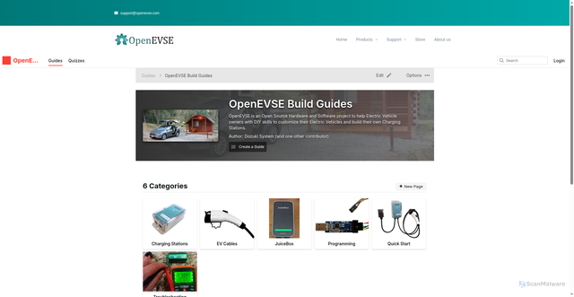 Security scan screenshot of https://openevse.dozuki.com