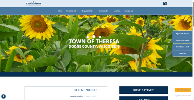 Security scan screenshot of https://townoftheresawi.gov/