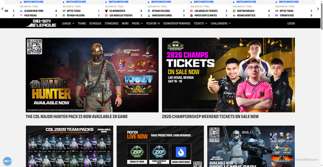 Security scan screenshot of https://www.callofdutyleague.com/