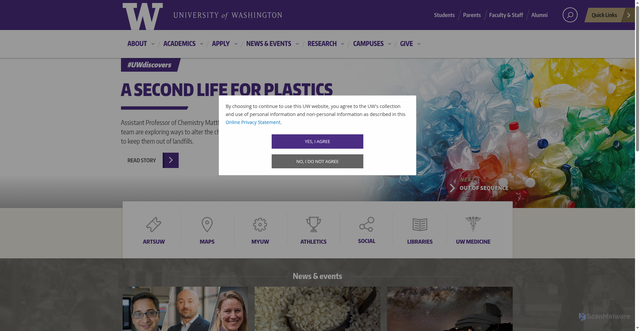 Security scan screenshot of https://uw.edu