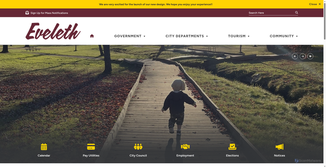 Security scan screenshot of https://eveleth.gov/