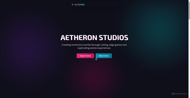 Security scan screenshot of https://aetheronstudios.pages.dev/