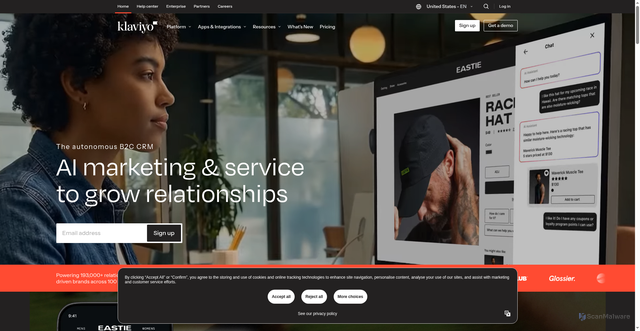 Security scan screenshot of https://a.klaviyo.com