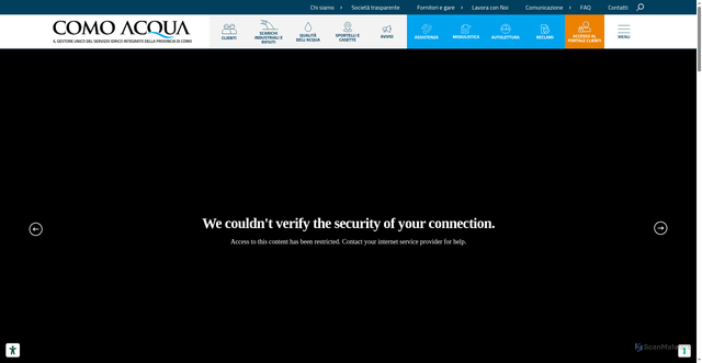 Security scan screenshot of https://comoacqua.it/