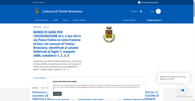Security scan screenshot of https://www.comune.trevisobresciano.bs.it/