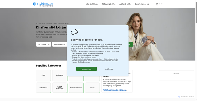 Security scan screenshot of https://Utbildning.se