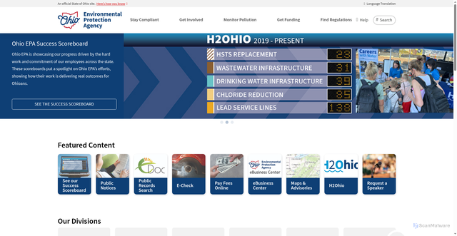 Security scan screenshot of analytics.dx.ohio.gov