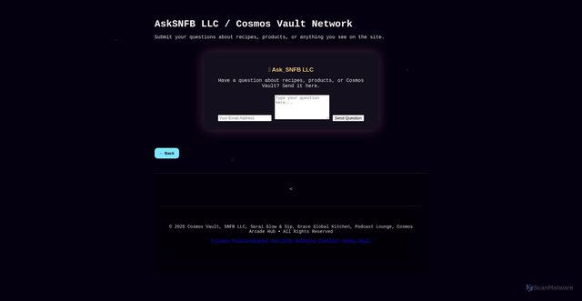 Security scan screenshot of https://cosmosvault-4o7.pages.dev/askSNFB.html