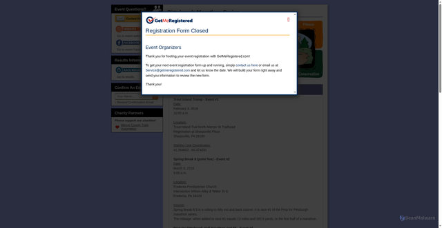 Security scan screenshot of https://secure.getmeregistered.com/PittsburghMarathonSeries