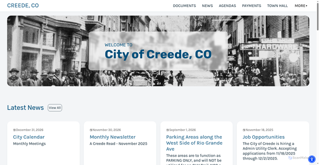 Security scan screenshot of https://cityofcreede.gov/