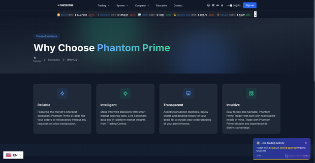 Security scan screenshot of http://phantomprime.com/why-us