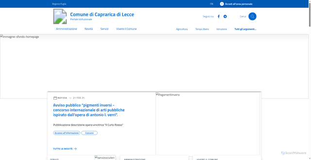 Security scan screenshot of https://www.comune.caprarica.le.it