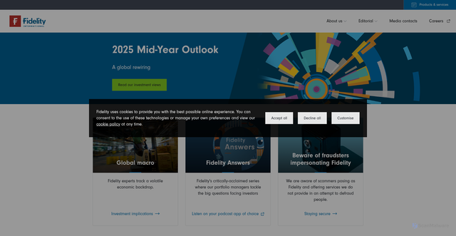 Security scan screenshot of https://www.fidelityinternational.com/