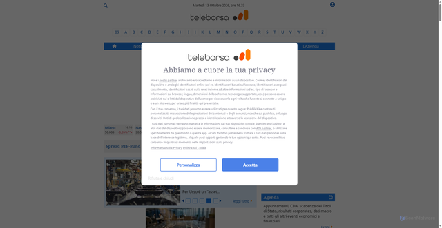 Security scan screenshot of https://syndication.teleborsa.it