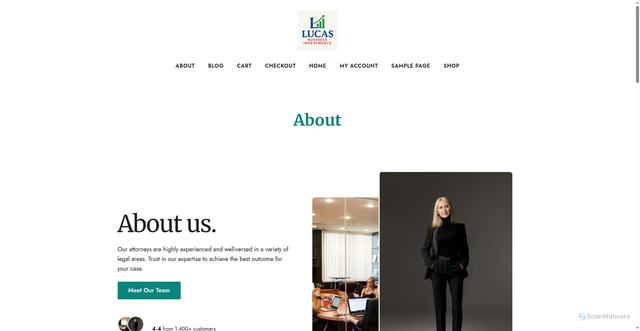 Security scan screenshot of https://lucasbusiiness.com/about/
