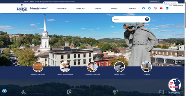 Security scan screenshot of https://www.easton-pa.com/
