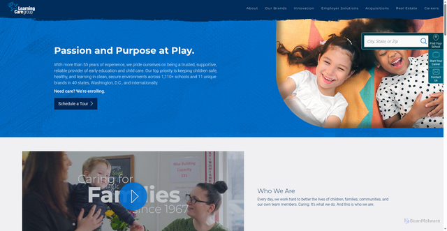 Security scan screenshot of https://learningcaregroup.com
