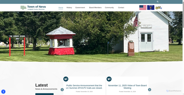 Security scan screenshot of https://townofnevawi.gov/