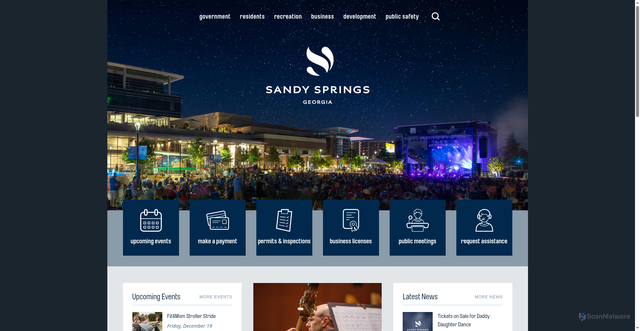 Security scan screenshot of https://www.sandyspringsga.gov/