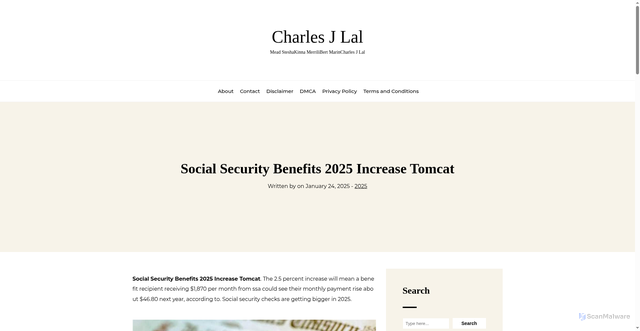 Security scan screenshot of https://charlesjlalh.pages.dev/yqipa-social-security-benefits-2025-increase-tomcat-irzdp/
