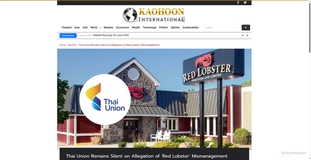Security scan screenshot of https://www.kaohooninternational.com/markets/540122