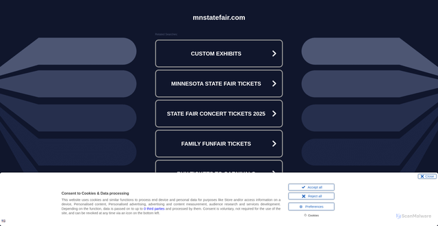 Security scan screenshot of https://mnstatefair.com/